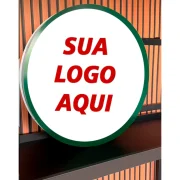 Luminoso Redondo 60cm 2 Faces Fachada Loja Comércio Painel Bandeira Backlight Pirulito LED - Imagem 2