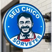 Luminoso Redondo 60cm 2 Faces Fachada Loja Comércio Painel Bandeira Backlight Pirulito LED