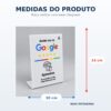 Medidas da placa de avaliação com base: 10 cm de largura por 14 cm de altura